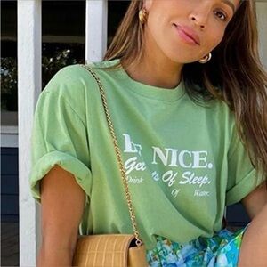 Sporty & Rich Light Green Logo Crewneck Tee